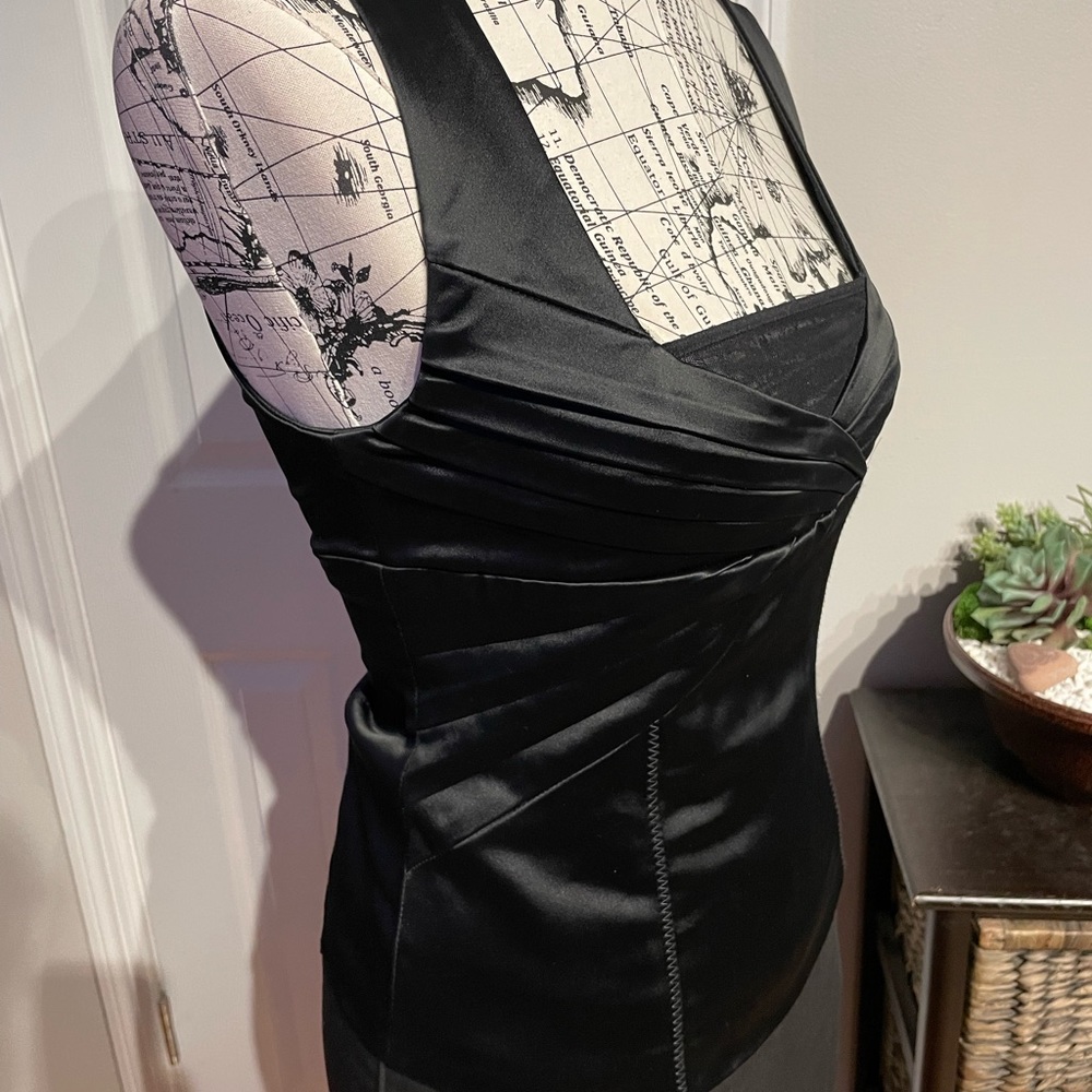Bebe Vintage y2k Paneled Bandage Bandeau Corset Vest bustier tailored moto 6